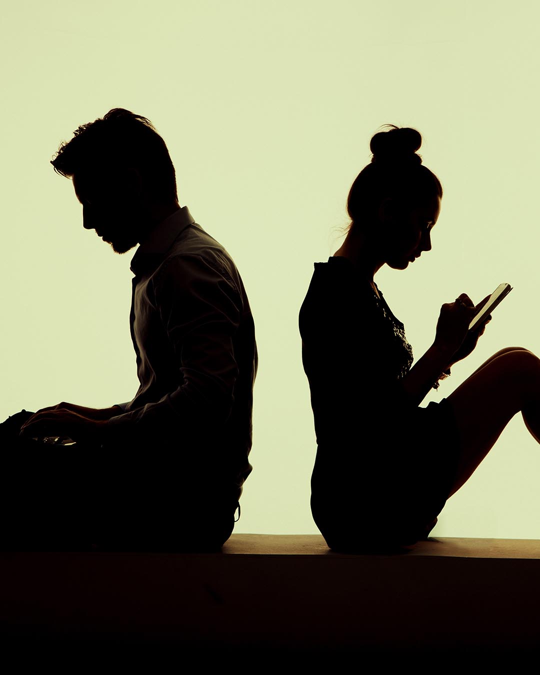 Young smart couple growing away who has more back pain men or women